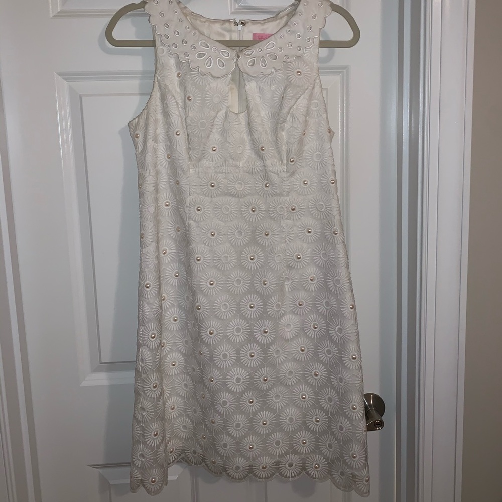 Lilly Pulitzer white pearl dress